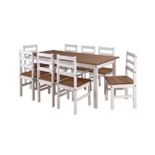 Juego de comedor madera maciza 8 sillas