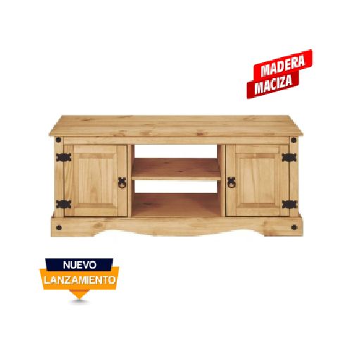 Rack para TV o audio - madera maciza - 2 puertas - Línea Mexicana