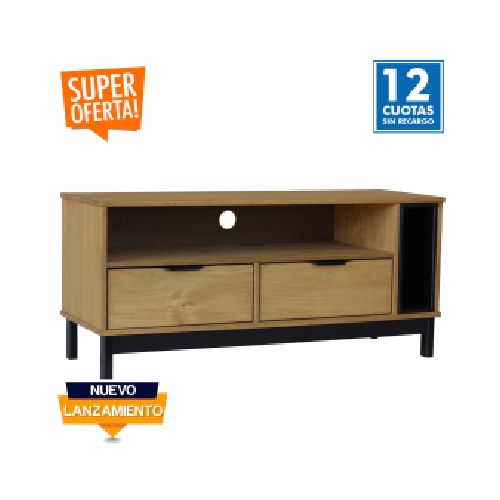 Rack tv madera maciza - Dos cajones OFERTA