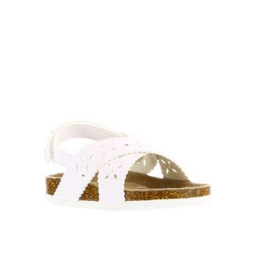 Sandalia CROPS con diseño calado y velcro MINI MissCarol - White