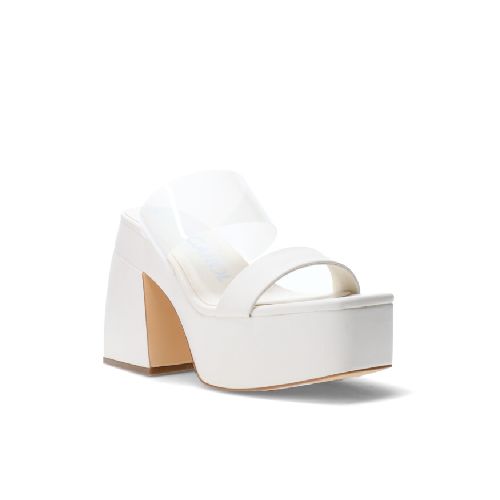 Sandalia KARACHI con plataforma y tira de pvc MissCarol - Offwhite