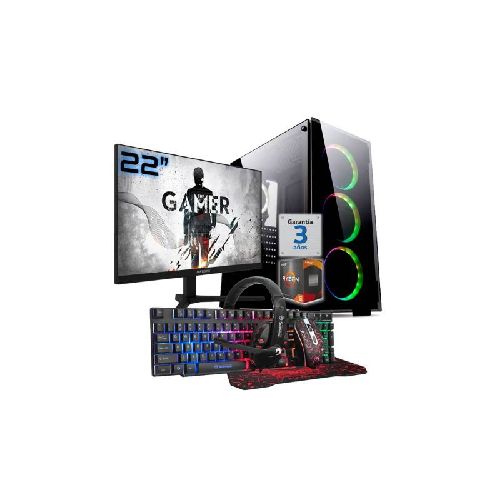 PC Gamer AMD Ryzen 5 4500 Video Arc A380 6Gb Gddr6 RAM 16Gb Ssd Nvme 512Gb Wifi Bt Monitor 22 100Hz Combo Accesorios