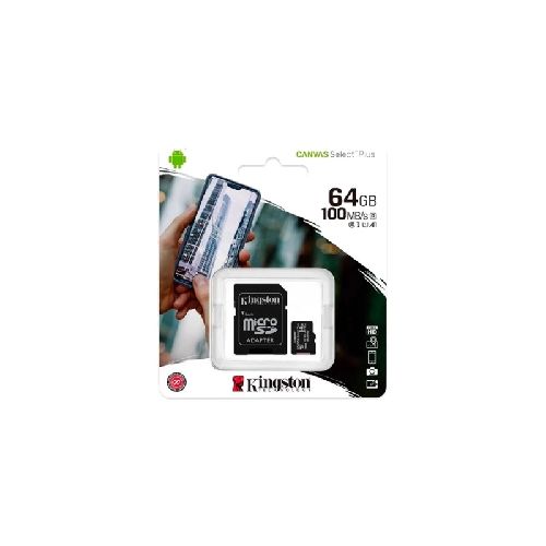 Memoria MicroSD Kingston 64Gb Canvas Plus 100mb/s C10