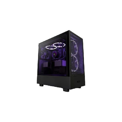 Gabinete Gamer NZXT H5 Flow 2 Fanes Atx 120mm Rgb Usb Audio Vidrio Templado Negro