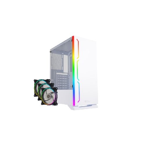 Gabinete Gamer Shot Gaming 8335 Rgb 3 Fanes 120mm Rgb Atx Con Lateral De Vidrio Templado