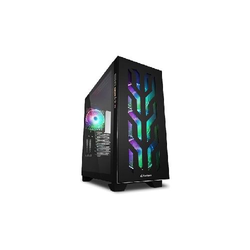 Gabinete Gamer Sharkoon Elite Shark Ca300t Rgb 4 Fan 120mm 2 Vidrio Templado Laterales Negro