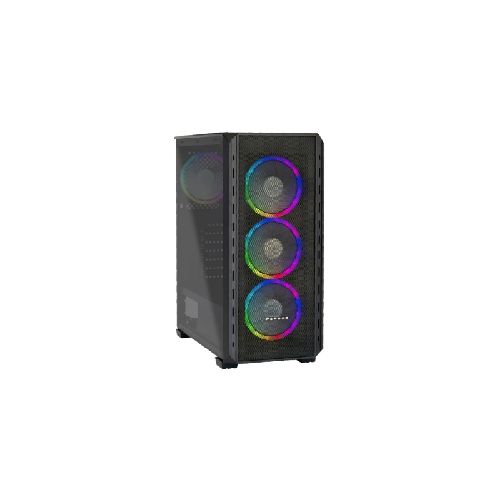 Gabinete Gamer PERSEO Danaos Mesh Atx Con Lateral De Vidrio Templado + 4 Fanes ARgb 120mm