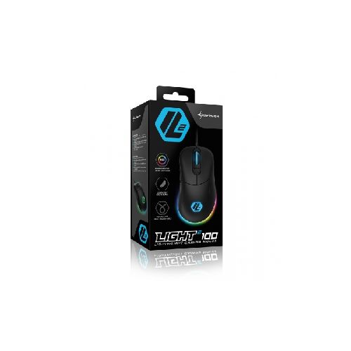 Mouse Gamer Sharkoon Light2 100 5000dpi Rgb 20grs Sensor PixArt 3325 6 Botones Programables Longitud de Cable 1.8m