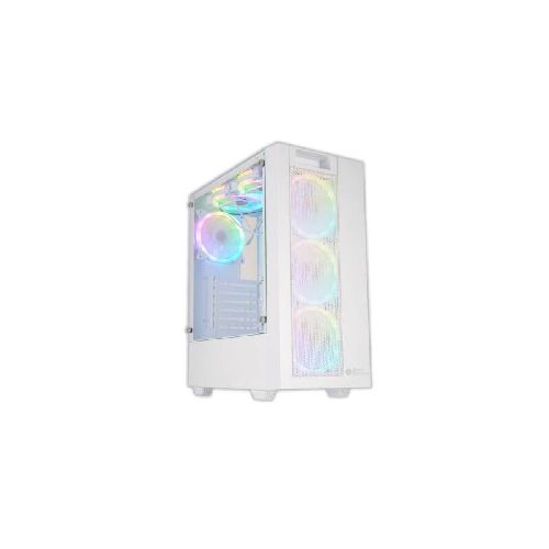 Gabinete Gamer Shot Gaming 8015 Rgb Atx Con Lateral De Vidrio Templado Blanco