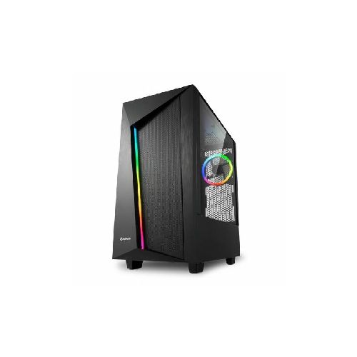 Gabinete Gamer Sharkoon Rev100 Atx Rgb 2 Fanes 120mm Lateral Derecho Vidrio Templado Cubierta Superior