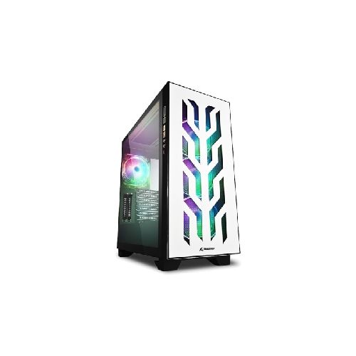 Gabinete Gamer Sharkoon Elite Shark Ca300t Rgb 4 Fan 120mm 2 Vidrio Templado Lateral Blanco