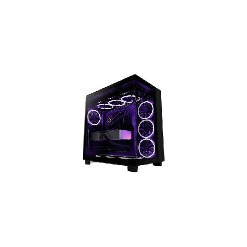 Gabinete Gamer NZXT H9 Flow 4 Fanes 120mm Soporta 360mm Rgb Usb Atx Audio Vidrio Templado Negro