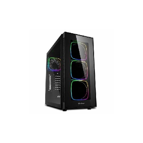 Gabinete Gamer Sharkoon TG6 Argb 4 Fanes 120mm Incluye Hub 8 Puertos Vidrio Templado Lateral y Frontal