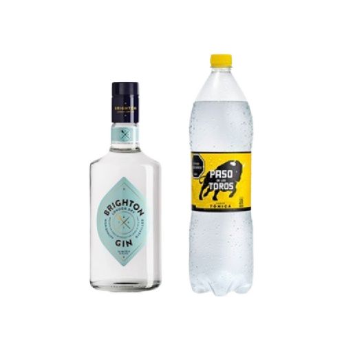 Gin Brighton 700ml + Tónica PDT 1.5 Regular o Sin azúcar