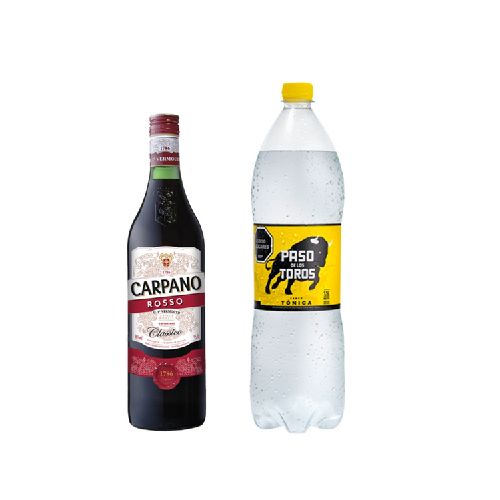 Vermouth Carpano Rosso 950ml + PDT Tónica 1.5L Regular o Sin Azúcar