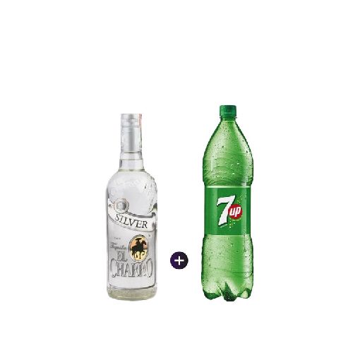 Tequila El Charro Silver 750ml + 7up 1.5LT