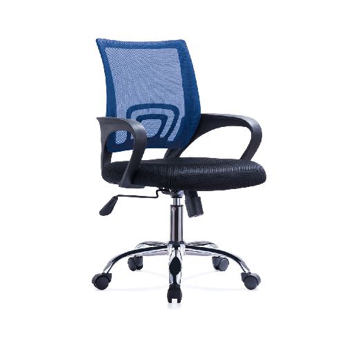 Silla de oficina Mesh con posabrazos azul