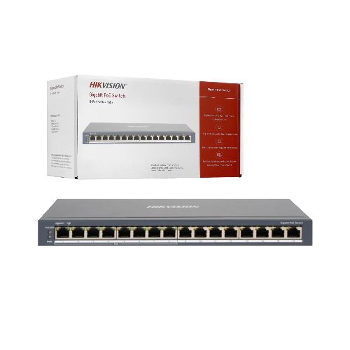 Switch PoE Hikvision 16 puertos gigabit 110W