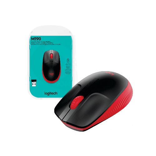 Mouse Logitech M190 inalámbrico rojo