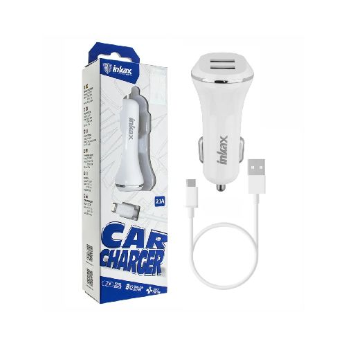 Cargador auto Dual Inkax c/cable Micro USB 2.1A