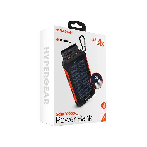 Powerbank Solar Usb Hypergear IPX5 10000mAh Linterna Brújula