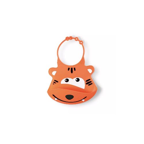 Babero De Silicona Multikids Bb042 Leon Naranja