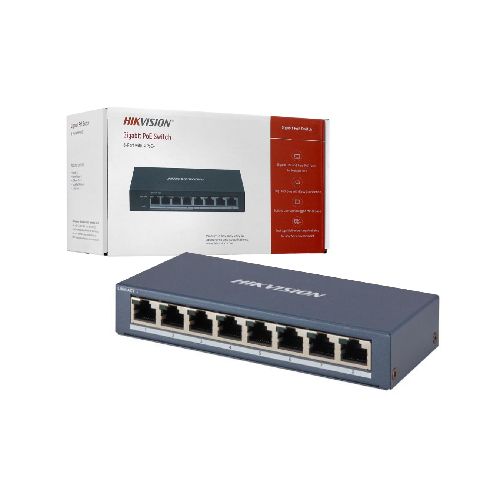 Switch PoE Hikvision 8 puertos gigabit 60W