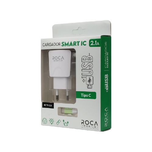 Cargador Inteligente ROCA 2.1A 1 USB Tipo C