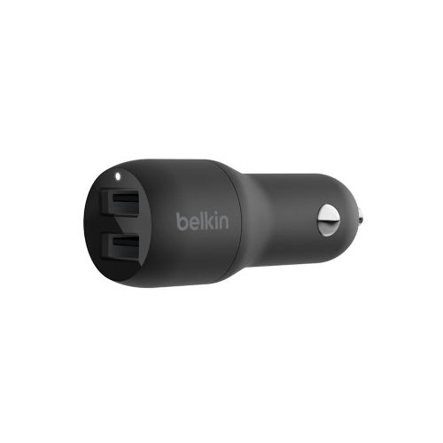 Cargador De Auto Belkin Dual USB-A de 24W Black