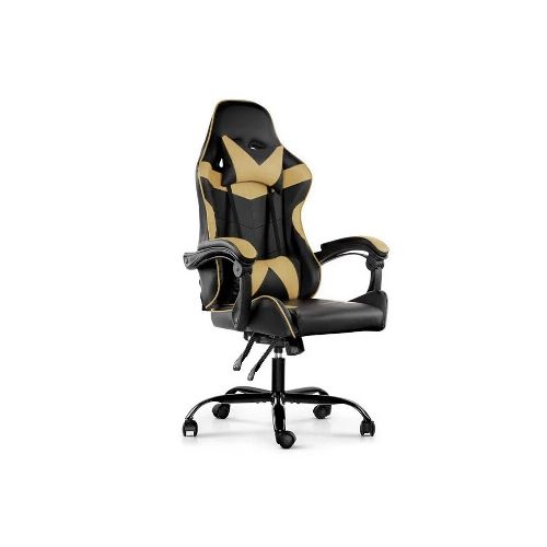 Silla Gamer Lumax Rom Negro y Dorado