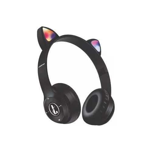 Auriculares Inalambricos De Niño Ledstar Cat Negro