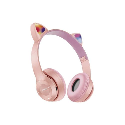 Auriculares Inalambricos De Niño Ledstar Cat Rosado