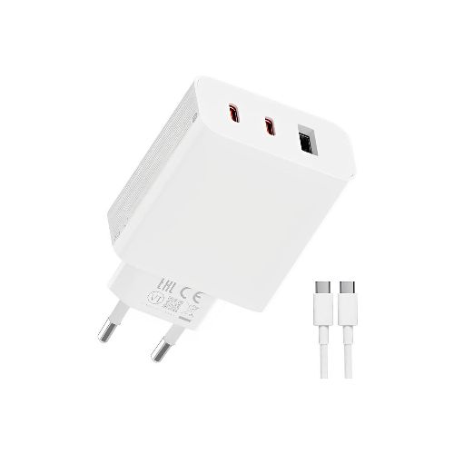 Cargador Xiaomi 67W GaN 2C1A Triple Port 2Usb-C / 1Usb-A + Cable Tipo-C  