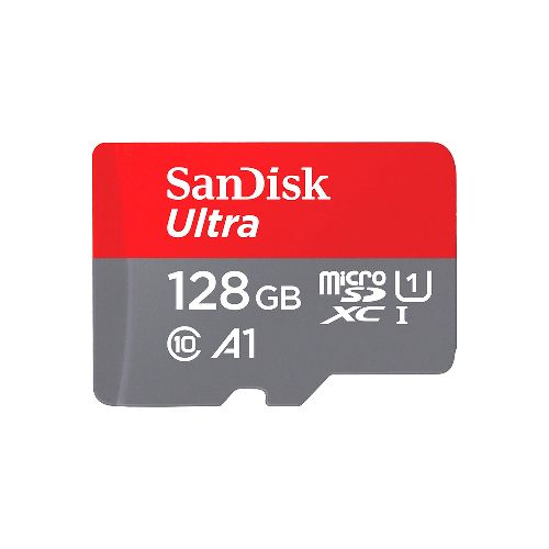 Tarjeta de Memoria MicroSD + Adaptador SD UHS-I SanDisk Ultra 128Gb 140Mb/s Clase 10  