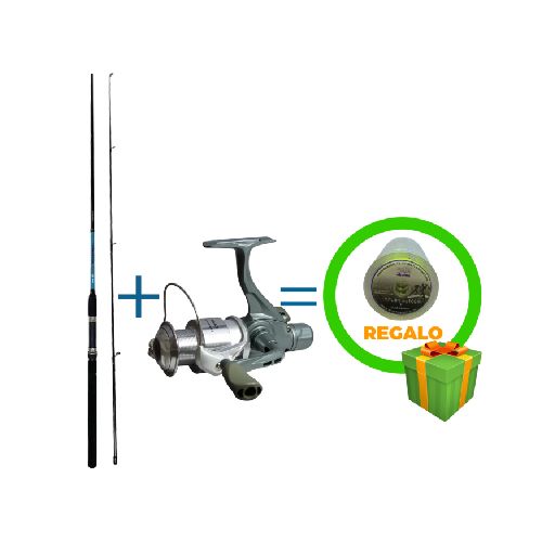 Combo Pesca Okuma Caña G Power 1.80 Reel Compressa 40 Tanza