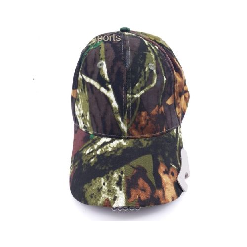 Gorro Con Visera Linterna y Destapador Camuflado Ideal Camping Safari