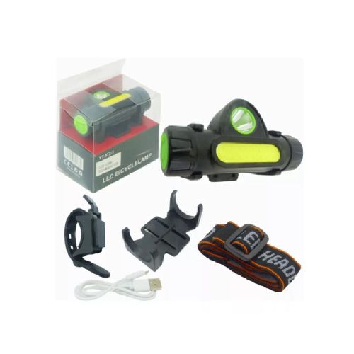 Linterna Led Minero Recargable Con Accesorios P Bicicleta