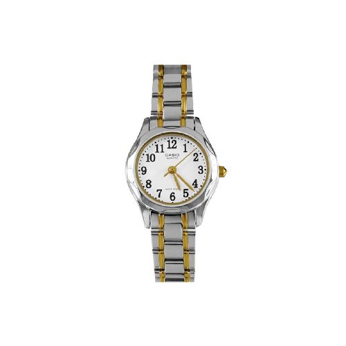 Reloj Casio LTP 1275 SG Blanco y Dorado