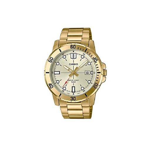 Reloj Casio Vd01g Caballero Dorado Análogo 1 Año De Garantía