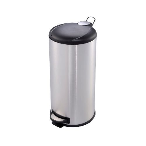 Papelera / tacho de basura en acero inoxidable con tapa plástica – 30 lts –