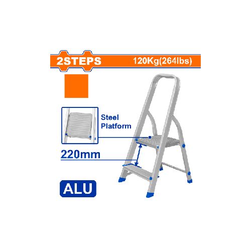 ESCALERA FAMILIAR ALUMINIO 2 ESCALONES 120KG WADFOW WLD3H02 WF_WLD3H02