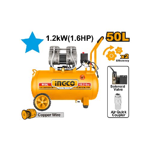 COMPRESOR 50LT 1.6HP LIBRE DE ACEITE BAJO RUIDO ACS112501 INGCO ING_ACS112501