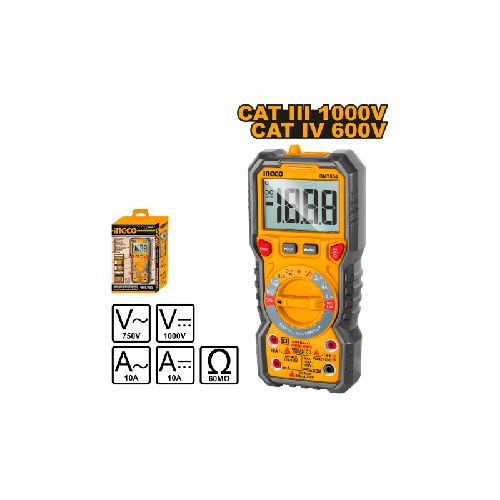 TESTER MULTIMETRO DIGITAL CATIII 1000V CATIV 600V INGCO DM7504 ING_DM7504