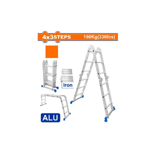 ESCALERA ANDAMIO 12 ESCALONES ALUMINIO CON PLATAFORMA WADFOW WLD7H43 WF_WLD7H43