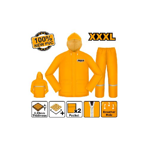 EQUIPO DE LLUVIA CAMPERA Y PANTALON TALLE XXL INGCO HRCTSKT031.XXL ING_HRCTSKT031.XXXL