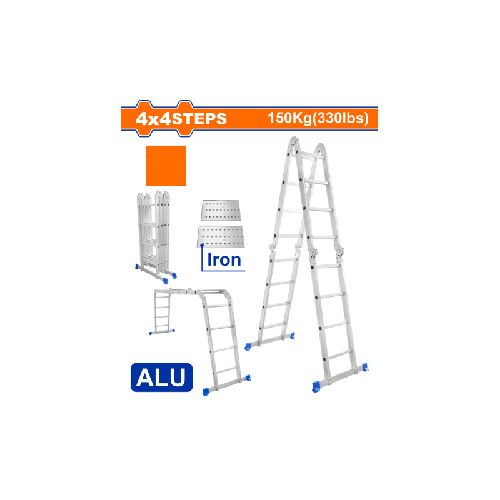 ESCALERA ANDAMIO 16 ESCALONES 150KG ALUMINIO CON PLATAFORMA WADFOW WLD7H44 WF_WLD7H44