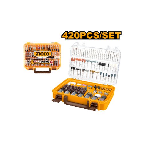 KIT ACCESORIOS MINI TORNO 420 PCS INGCO AKMG4208 ING_AKMG4208