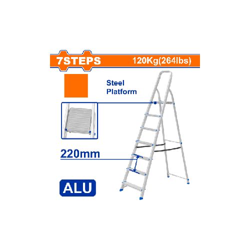 ESCALERA FAMILIAR ALUMINIO 7 ESCALONES 120KG WADFOW WLD3H07 WF_WLD3H07