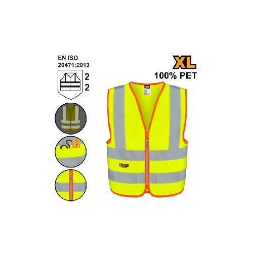 CHALECO REFLECTIVO FLUORECENTE AMARILLO TALLE XL INGCO - RV83XL ING_RV83XL