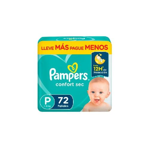 Pañales PAMPERS Confort Sec Talle P x 72 Unidades